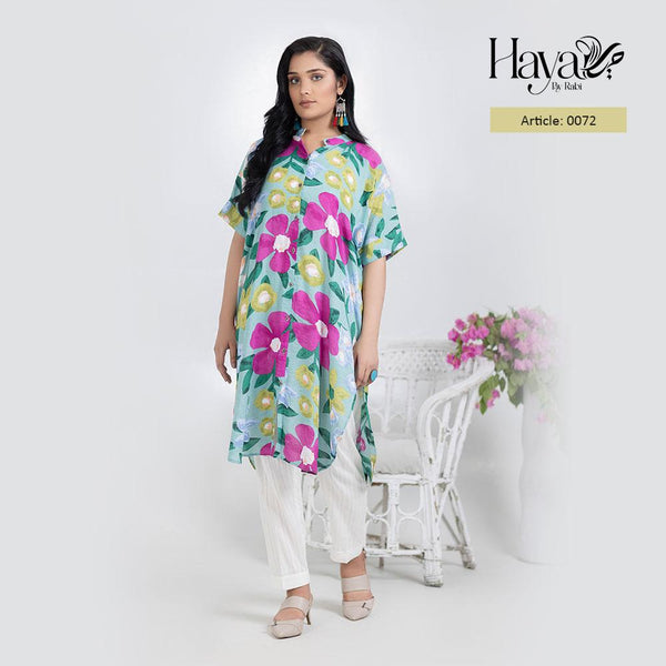 Green Pink Floral Kurti